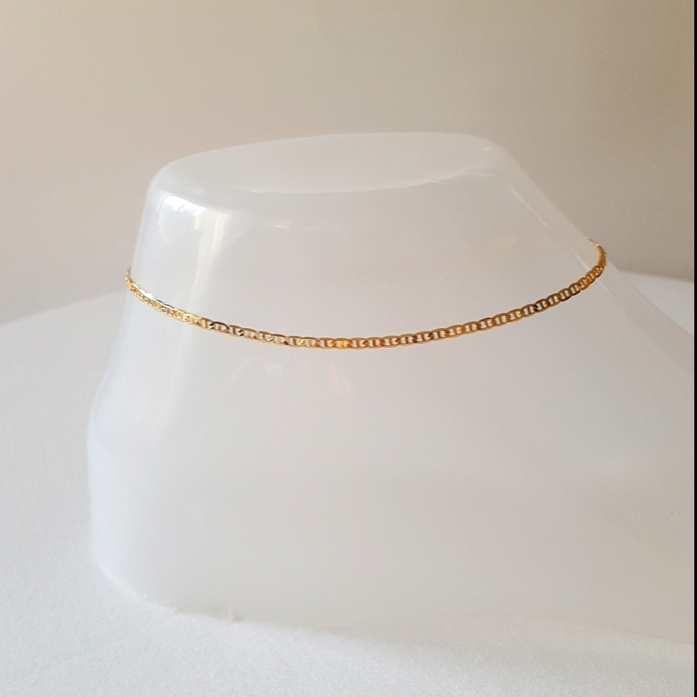 18k gold filled 2mm flat marine anklet New